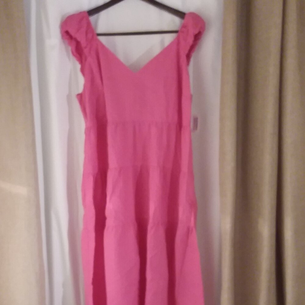Old Navy Pink Cotton Midi Dress